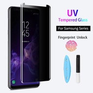 Anti-Spy Privacy UV Tempered Glass for Samsung Galaxy S23 S22 S21 S20 Ultra Plus S10 S9 S8 Plus Note 20 Ultra Note 10 Plus 5G Note 9 8 Full Cuver Screen Protector Film
