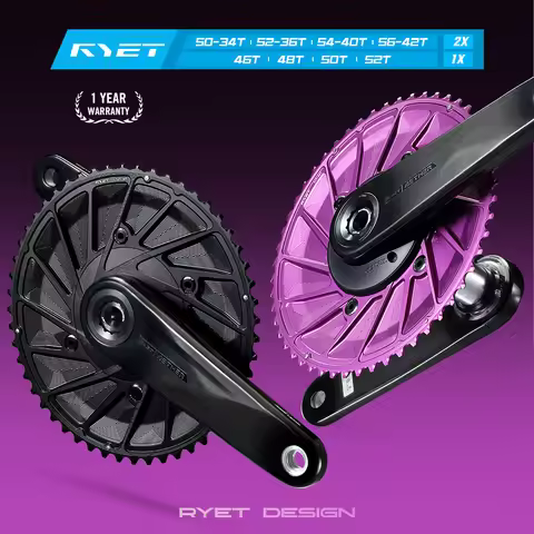 RYET Aero Road Bike Chainring 50-34T 52-36T 54-40T 56-42T Bicycle Chainwheel Compatible with 1&2x11/
