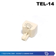 T Telp 8 Pin 2 Way - Socket 2 Branches RJ45