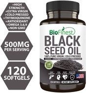 Biofinest Black Seed Oil 500mg Supplement - Omega 3 6 9 Thymoquinone Cold Pressed Kalonji Habbatus S