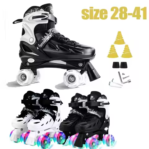 Roller Skate Shoes,Kid Roller Skate Shoes 4 Wheel Skating Sport Beginner Roller Shoes Childer Boy Gi