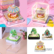 RUNNY 2025 Light Up Desk Calendar 3D Paper Carving Art Calendar Note Pad 2025 Timepiece Calendar Tab