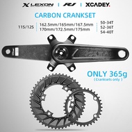 LEXON XCADEY Power Meter Road Crankset Full Carbon 375g, 29mm Spindle 167.5-175mm with 52-36T Carbon