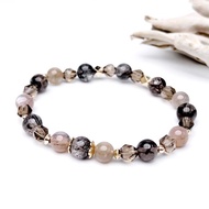 都不會再害怕。手串 避邪 能量 療癒 I 黑銅鈦 金骨幹 茶水晶 I