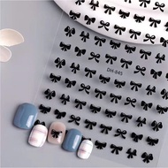 TheGioiNail666 Nail Sticker | Super Beautiful Hot Trend Nail Sticker | Black Bow Decal Sticker for N