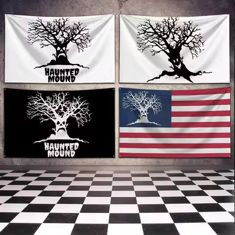 3x5 Ft Flag Polyester Digital Printing Banner Sematary Haunted Mound Harold The Tree for Garage Wall
