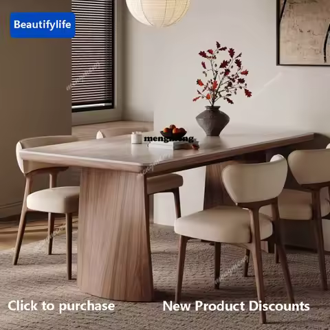 F85 Dining Room Chairs Rectangular Tables Set Furniture 1.4m 1.6m 1.8m Modern Simple Light Luxury So