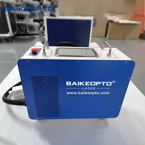 Industrial-grade handheld pulsed laser cleaning machine; portable and mobile; for cleaning mold weld
