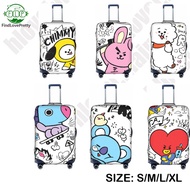 BT21 DOODLE Luggage Cover Washable Suitcase Protector Anti-scratch Suitcase cover Fits 18-32 Inch Lu
