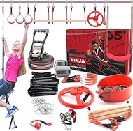 Fofana Ninja Warrior Obstacle Course for Kids – 45-Piece Outdoor Playset for Ages 8+ with 11 Unique 