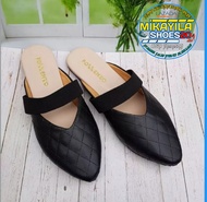 SANDAL WANITA SELOP TALI KARET ELASTIS MOTIF KOTAK-KOTAK @Mikayilashoes20 - sandal zahra zara wanita