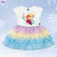 Disney ชุดเดรสกระโปรงเด็กผู้หญิง ลายเจ้าหญิงโฟรเซ่น เอลซ่า แอนนา ผ้าCotton 100% สินค้าลิขสิทธิ์แท้ C