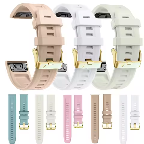 20mm Champagne Gold Buckle Smart Watch Strap For Garmin Fenix 7S 6S Epix Gen Pro 2(42mm) S70Quickfit