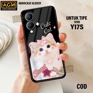 Case Vivo Y17S - New CASE Glossy casing hp Vivo Y17S [Plastic CUTE CAT] - AGM CASE softcase glass casing handphone Vivo Y17S Best Selling - casing hp - casing Vivo Y17S For Men And Women - TOP CASE