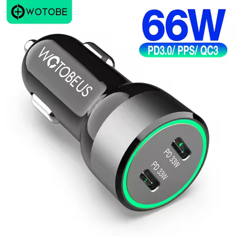 WOTOBE 66W Type C Car Charger MINI Adapter, PD3.0/PPS QC3.0 30W 20W 18W For iPhone13/12 Sumung Galax