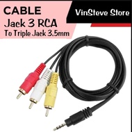 3 RCA to Triple Jack 3.5mm 1.5 Meter Jack Cable