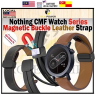 Nothing CMF Watch Pro 2 / CMF Watch Pro, 22mm Premium Leather Magnetic Buckle Strap For Nothing CMF 