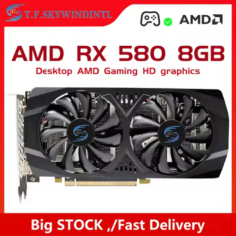 RX 580 8GB 2048SP Gaming Graphics Card Radeon GPU RX580 Series placa de video Desktop Gaming Compute