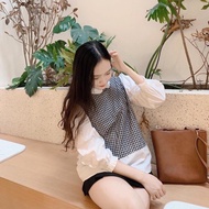 Long-sleeved summer office maternity shirt with high-quality plaid design Ak103