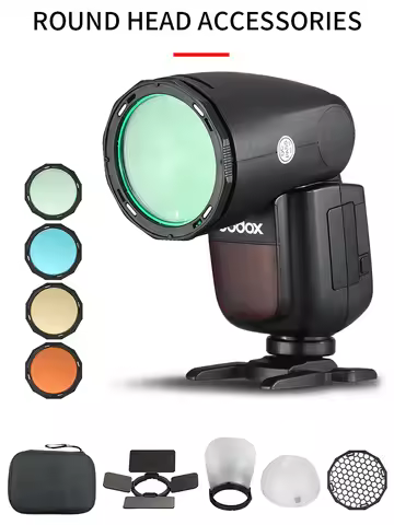 Magnetic Round Head Flash Accessory Kit For TRIOPO R1 F1-200 Godox V1 V1Pro AD100Pro H200R AK-R1 Pho