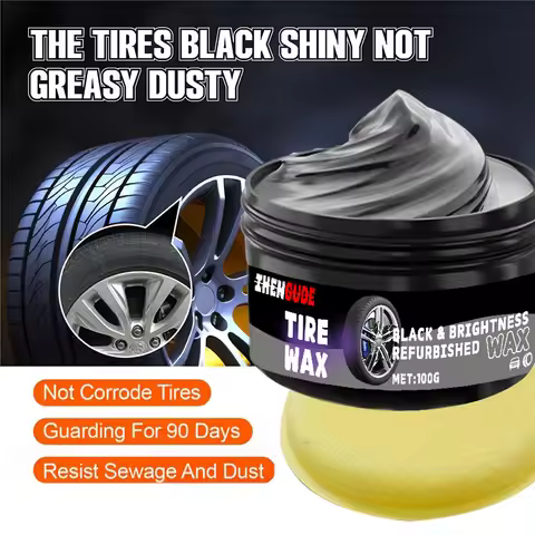 1 Piece 100g Black Shiny Tire Polish - Durable, Easy to Use Formula for Car and Motorcycle Exterior 