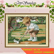 The Future of Golf Patterns Counted Cross Stitch 11CT 14CT Cross Stitch Set Wholesale Cross-stitch Kit Embroidery Needle