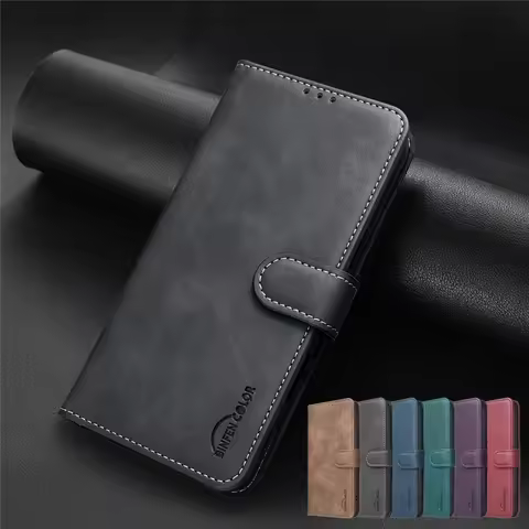 Luxury Matte Flip Leather Phone Case For Motorola MOTO G06 G56 G66 G66Y G86 Power G05 G15 G35 G55 G7