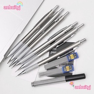 LANJ Mechanical Pencil, 0.3/0.5/0.7/0.9/1.3/2.0/3.0MM Metal Automatic Pencil, Simple Sketch Comics D
