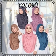YOLOMI Tudung Sarung Cotton Jasmine Serban Awning Lipat