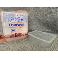 THINWALL VICTORY 750ML RECTANGLE PLASTIC CONTAINER FOOD CONTAINER 750 HEAT-RESISTANTML