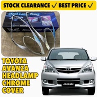 Toyota Avanza Old 2003-2011 Chrome ABS Plastic Front Head Lamp Headlamp Garnish Moulding Cover Trim Accessories
