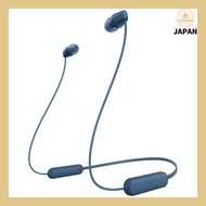 Sony Wireless Earphones WI-C100: Bluetooth Compatible 25 Hours Stamina IPX4 Splashproof DSEE Blue WI