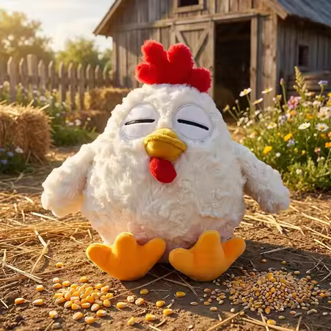 15cm Silly Chicken Plush Toys Cute Farmyard Animal White Yellow Chicken Plushies Funny Wet Chick Dol