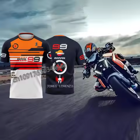 2025-26 New Motorcycle Race #99 Driver Jorge Lorenzo Fan Men's Summer Quick Drying Sports Outdoor Le
