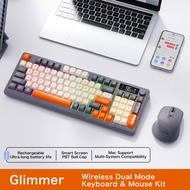 LORDWEY | M96 Wireless Keyboard and Mouse Set Bluetooth&2.4G Smart Screen 96 Keys RGB Silent Keyboar