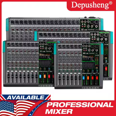 6/8/12/16 Channel Professional 256 DSP Audio Mixer DJ Controller Reverb Recording Mixing For Recordi