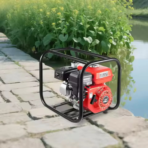 212cc 7.5HP Gas Water Pump, 2 Inch Gas Powered Irrigation Pump with 23FT Suction Hose, High Flow Sem