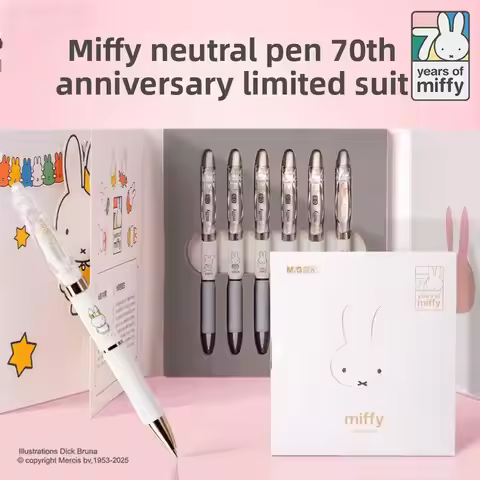 Miffy Ballpoint Pen 70th Anniversary Limited Edition Set of 6 pieces with 0.5 bullet heads and small