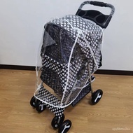 superior productsPet Stroller Raincoat Rain Cover Breathable Foldable Pet Cart Raincoat Four-Wheel Dog Car Pet Stroller