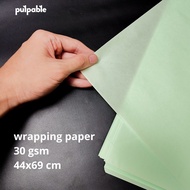 HIJAU 20x69 cm - Green Wrapping Paper / Green doorslag Paper / Green thin Paper - 50 pcs