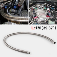 1M Stainless Steel Braided Brake Gas Oil Fuel Line Hose AN4 AN6 AN8 AN10 AN12