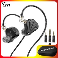 TRN BAX Pro Earphone Add Faaeal PU Square Storage Box 2BA 1DD 2EST Tribrid Metal Earbuds 3 Adjustabl