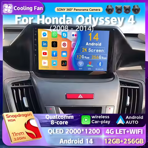 Android 14 Carplay Car Radio For Honda Odyssey 4 RB3 RB4 2008 - 2014 Navigation Multimedia Player St