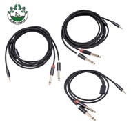 [Whcart] Breakout Cable 3.5mm 1/8 TRS to Dual 6.35mm 1/4 TS Premium Y Splitter Cable for CD Player M