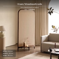 ฉากกั้นห้องหวาย 1 แผ่น ดีไซน์จีนสมัยใหม่ กรอบไม้แข็งแรง ทนทาน ฉากกั้นและพับได้สำหรับห้องรับแขก ทางเด