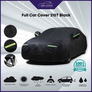 Full Black Car Cover Outdoor Waterproof Protection UV 210T / 3 Layer Selimut Penutup Kereta Sedan MP