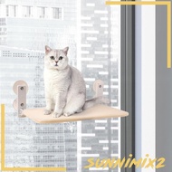 [Sunnimix2] Foldable Cat Window Perch, Cat Window Bed, Metal Frame Support Cat Hammock Window Mounted Perch for Overlooking Napping