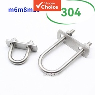 Stainless Steel Pipe Clamps, Round U-Shaped M8 Fasteners with Inside Width 27 and Height for Pipelin