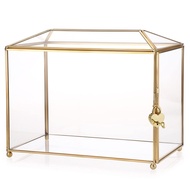 幸福傳承 婚禮物資♥️ 禮卡收納盒帶鎖 - Wedding Cards Gold Glass Box 