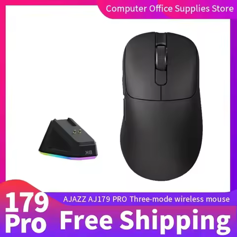AJAZZ AJ179 PRO Wireless Lightweight Mouse PAW3395 26000DPI Magnetic Charger Macro Defines Cable Gam
